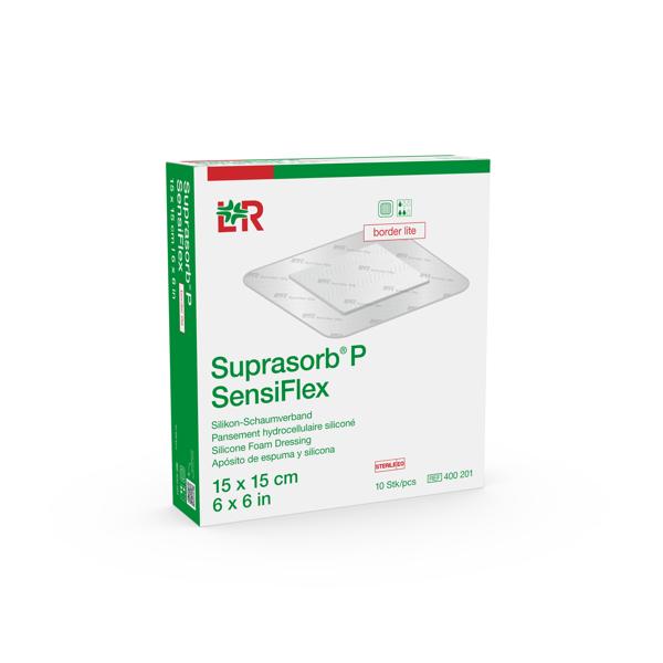 Suprasorb P SensiFlex PU-Schaumverband steril, border lite, 15x15cm, 10Stk