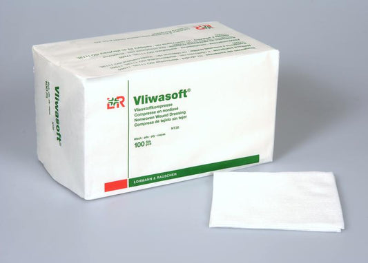 Vliwasoft Vliesstoffkompresse 10x10cm, 6-fach, 100 Stück