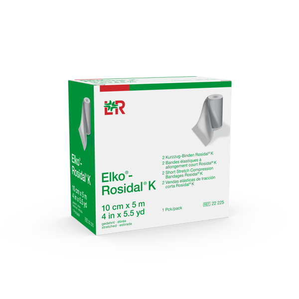 Rosidal Elko Kurzzugbinden – elastischer Kompressionsverband, 10 cm × 5 m, 2 Stück | Lohmann & Rauscher